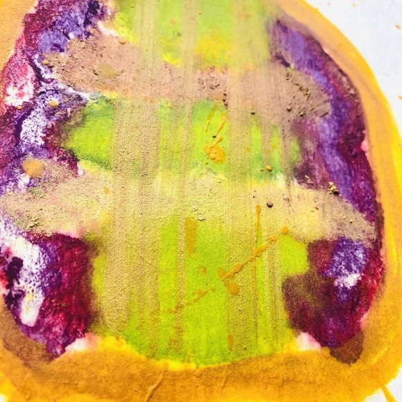 Escape Pod Original Art Encaustic Wax Painting Matted 11x14in Frame Ready - Picture 4 of 5